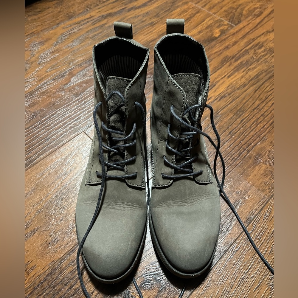 Leather boots by Wortmann (European brand). Color is taupe. Size 38.